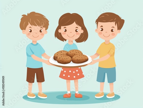Kids Bake Sale Fundraiser Illustration - School Charity Event Graphics