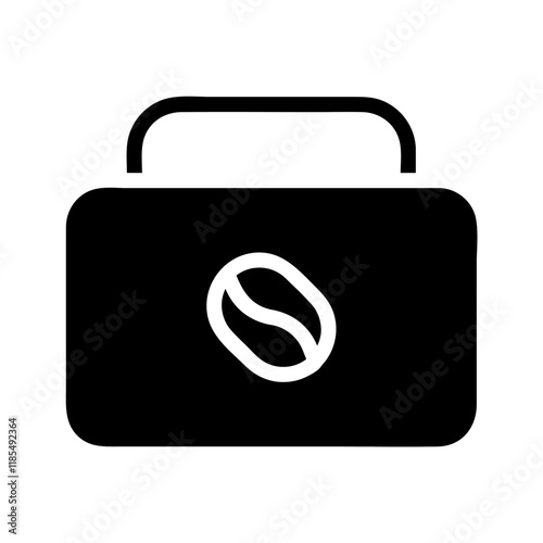 Coffee bean bag icon. Concept of packaging, coffee shop, and product design.