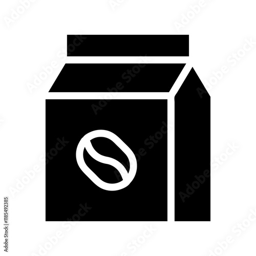 Coffee bean bag icon. Concept of coffee packaging and branding.