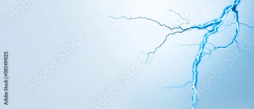 Electric Bolt on Minimalist Sky Background - Dynamic Lightning Strike