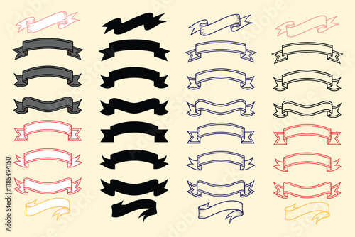 Wallpaper Mural Collection of Vintage Ribbons for Design Elements Torontodigital.ca