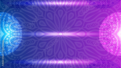 Luxury Golden Lantern Horizontal Mandala Ramadan Islamic Isra Miraj Al Nabi Background Banner