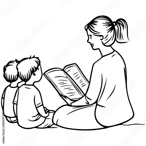 Children’s Routine Silhouette: Story Time with Mom