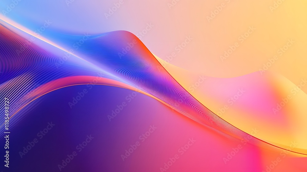 Naklejka premium Abstract Colorful Waves Flowing Gradient Design