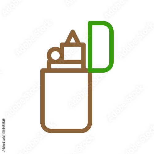 Lighter icon illustration. Concept of smoking, fire, and danger.