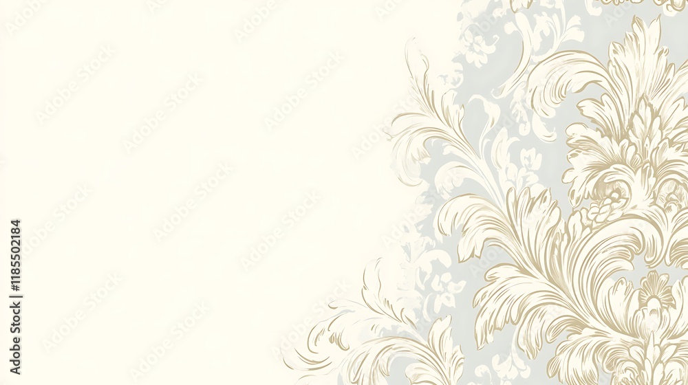 Elegant Cream and Gray Floral Damask Design Elegant Cream and Gray Floral Damask Design