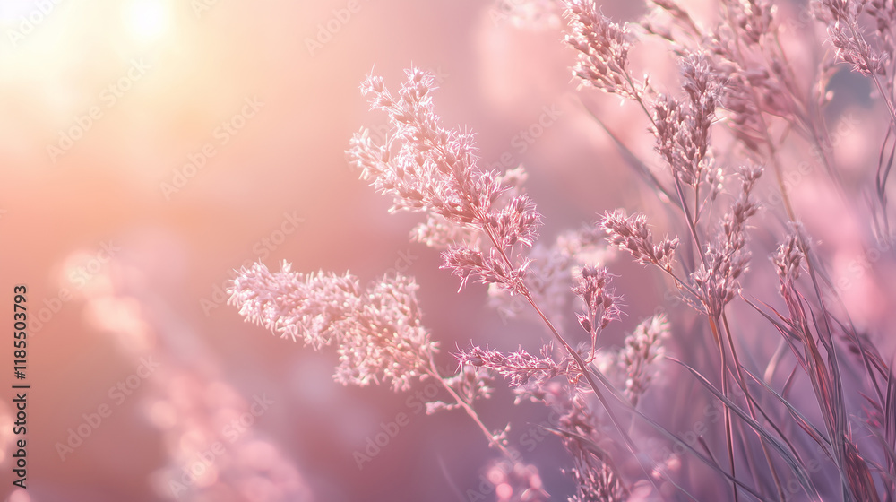 Fototapeta premium Beautiful pink flowers with pink ambiance 