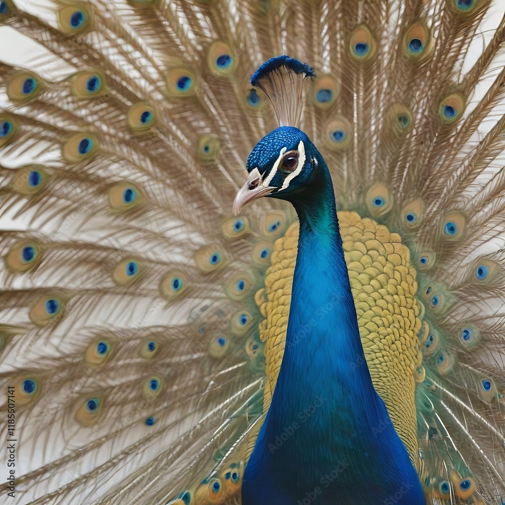 Obraz premium Peacock on white background