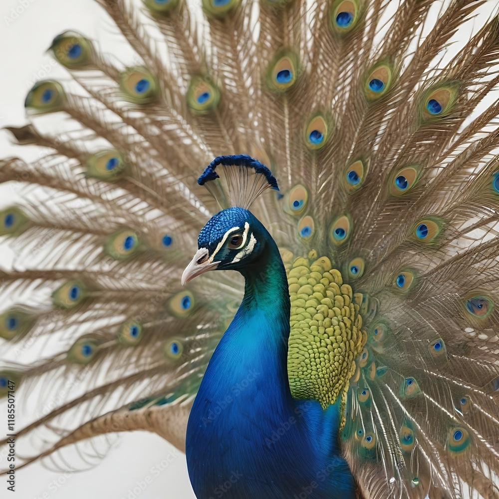 Obraz premium Peacock on white background