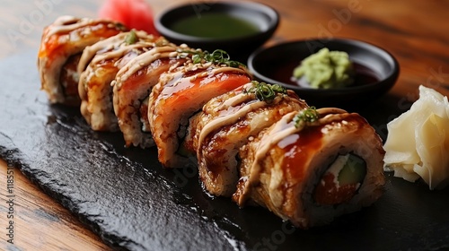 Wallpaper Mural Delectable Dragon Rolls: A Culinary Masterpiece Torontodigital.ca