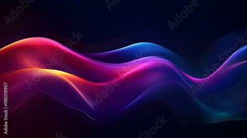 Abstract Colorful Waves Digital Art Design