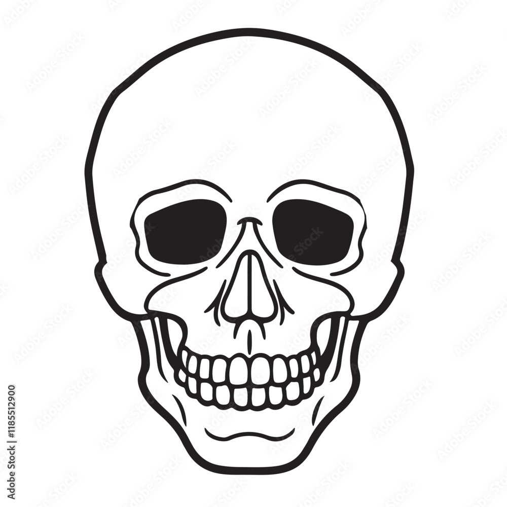 The skull icon. Black silhouette of a human skull. Vector illustration isolated on a white background for design and web. The skull icon. Black silhouette of a human skull. Vector illustration isolated on a white background for design and web.
