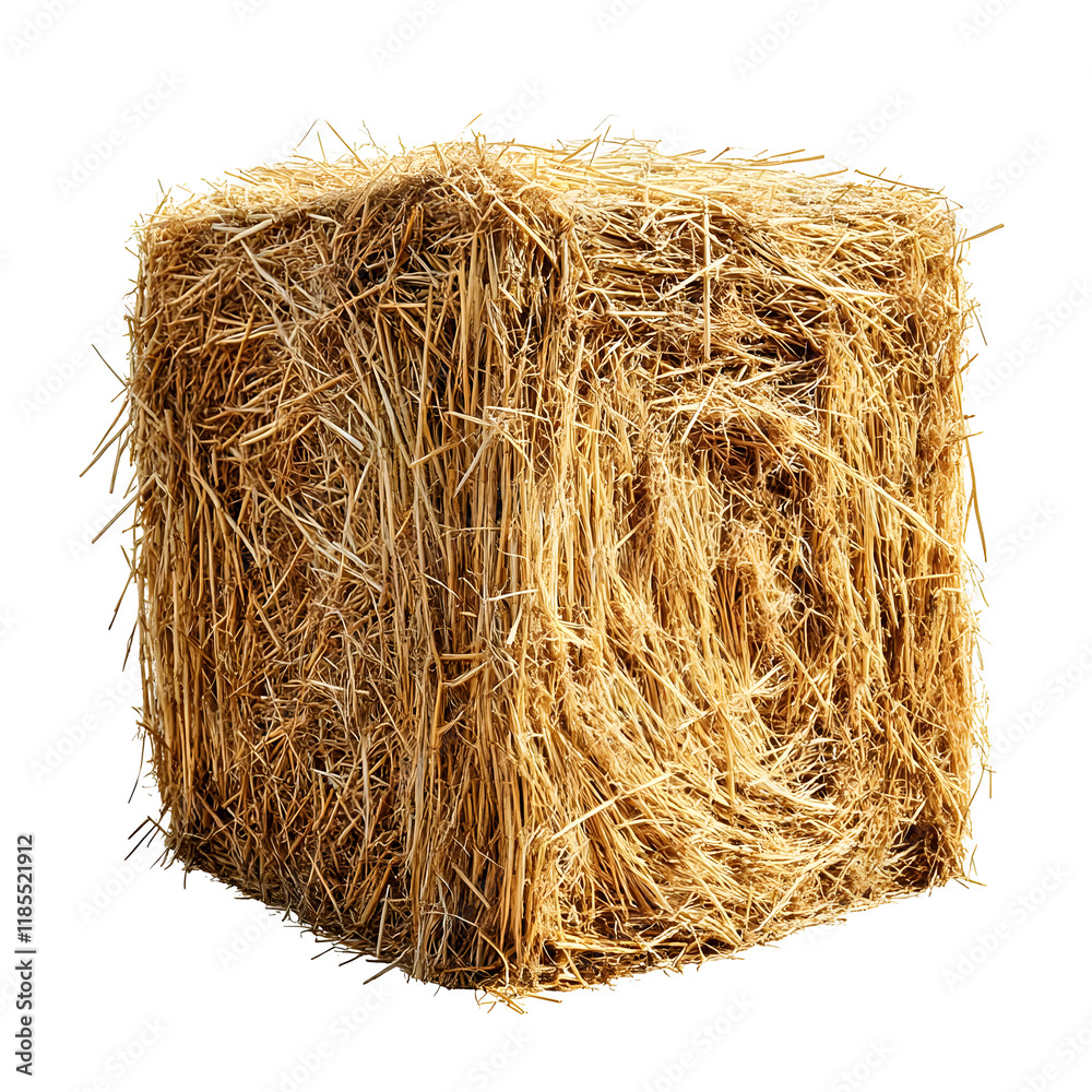 Square Hay Bale Isolated on Transparent Background. Square Hay Bale Isolated on Transparent Background.