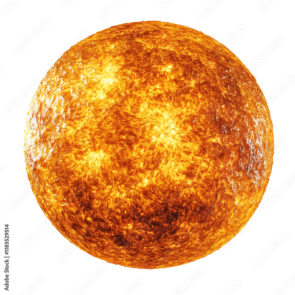 Fiery orange and yellow sun isolated on a transparent background Fiery orange and yellow sun isolated on a transparent background