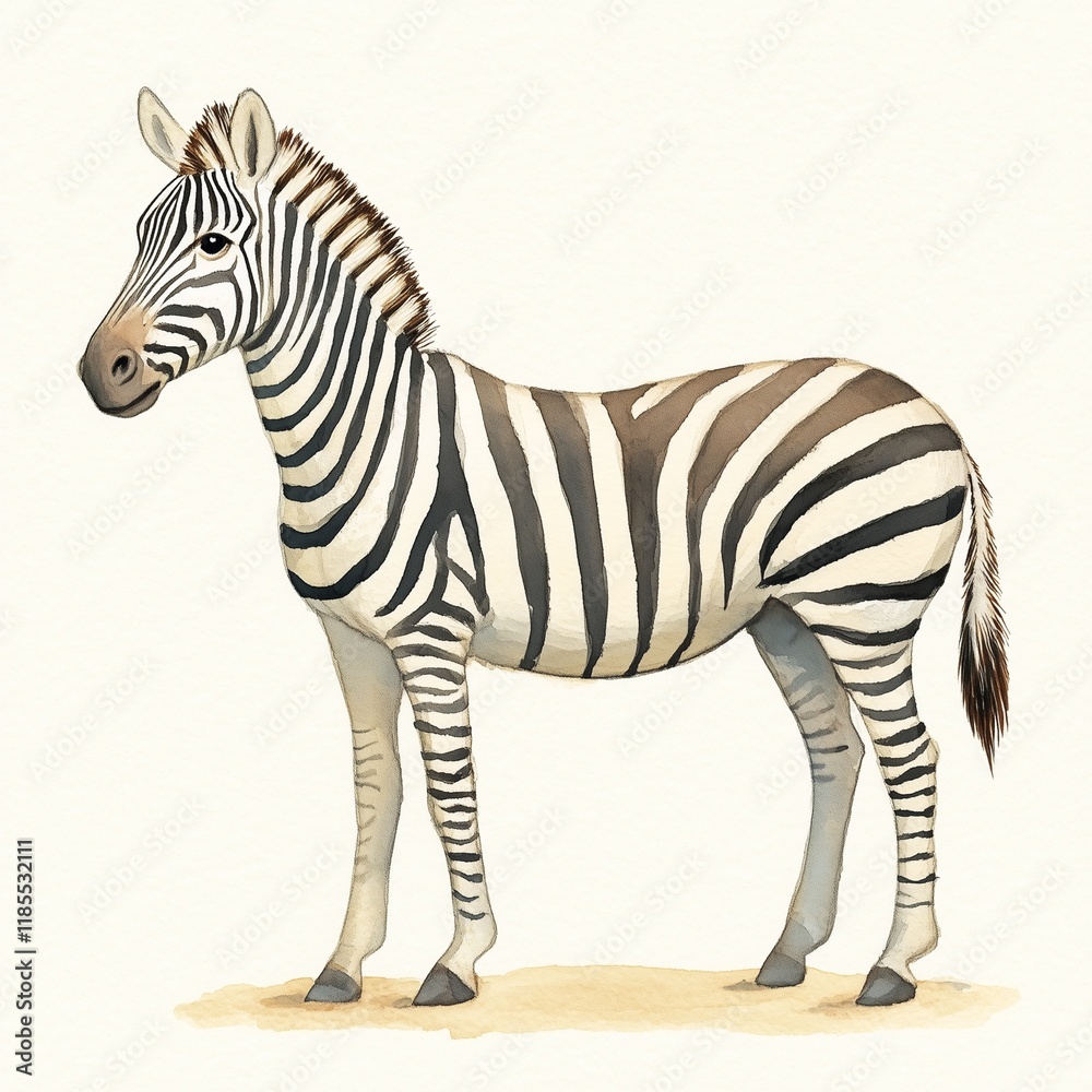 Obraz premium watercolour clipart of a zebra
