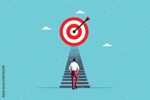 Climbing the Stairs to Success, A Journey Toward Hitting the Bullseye of Achievement