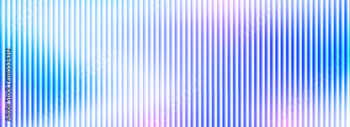 Iridescent ribbed glass background. Light blue frosted reeded wallpaper. Colored corrugated glass texture for door, window, rooftop. Wavy striped blurry surface overlay. Vector