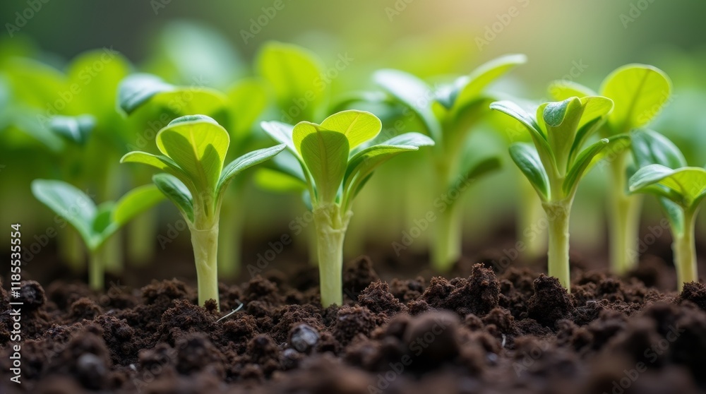 healthy sprouts emerging from the soil healthy sprouts emerging from the soil