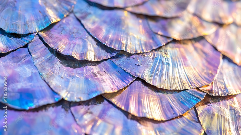 Obraz premium Close-Up of Iridescent Fish Scales in Natural Light
