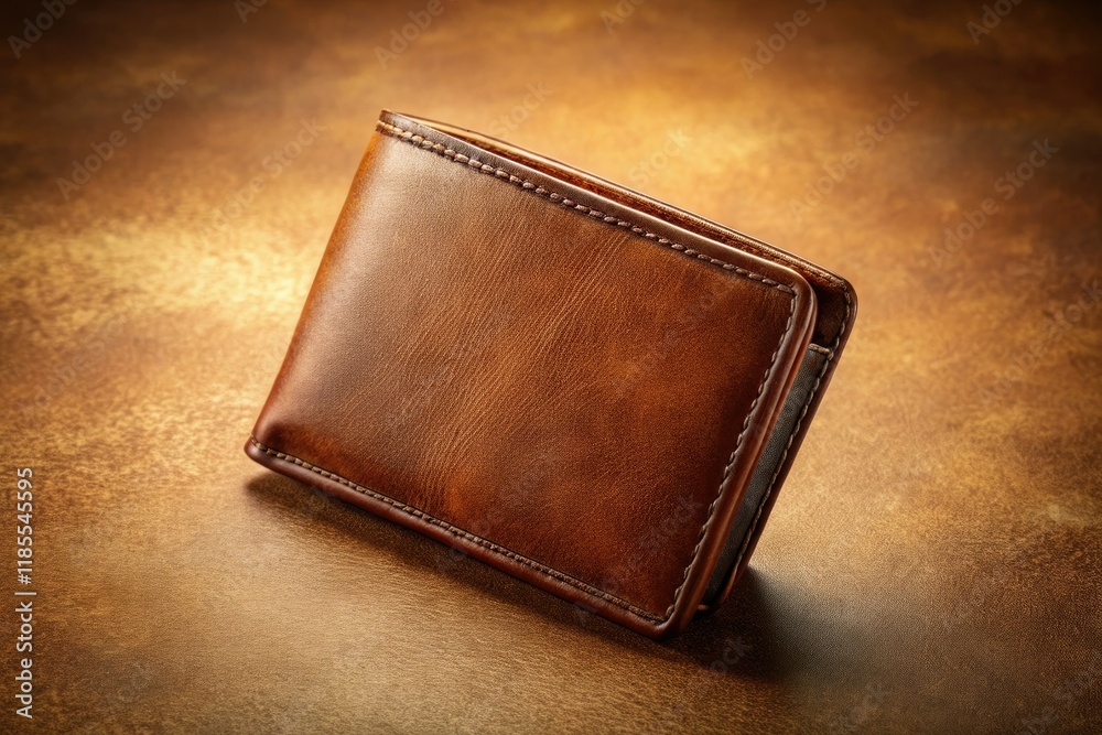 Luxurious brown leather wallet. High-resolution image perfect for e-commerce. Showcase its timeless style. Luxurious brown leather wallet. High-resolution image perfect for e-commerce. Showcase its timeless style.