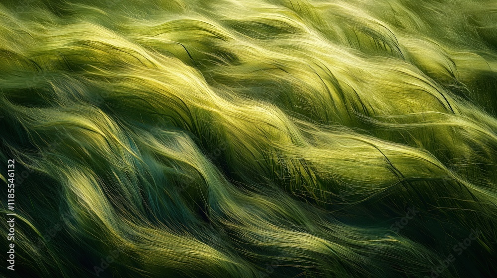 Fototapeta premium Abstract Green Grass Blades in Motion with Artistic Effect