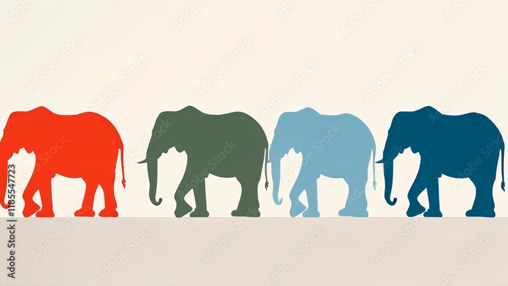 Fototapeta premium Minimalist Background for World Elephant Day: Elegant and Simple Design in Neutral Tones