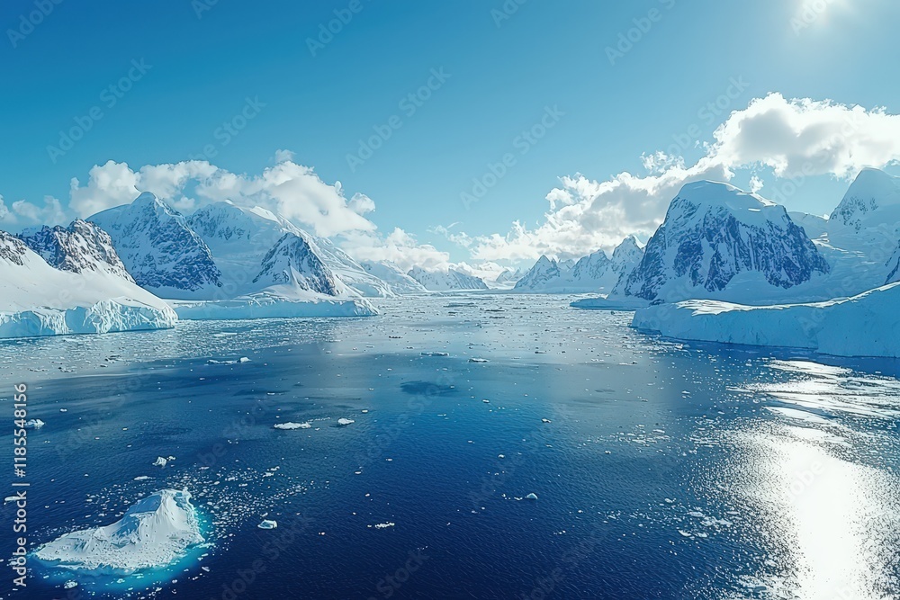 custom made wallpaper toronto digitalAntarctica majestic landscape drone view, cold winter