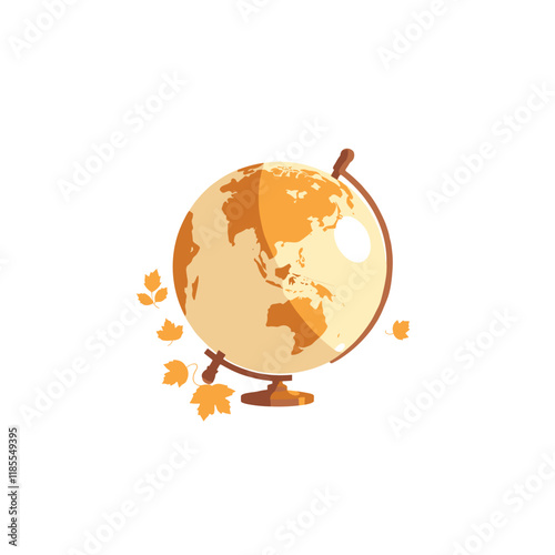Vintage Globe on Stand Illustration