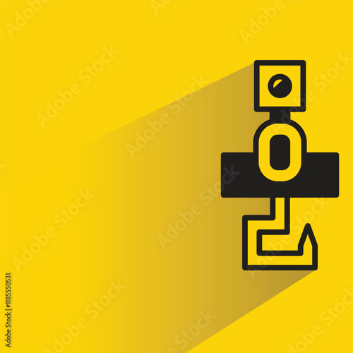 crane hook icon with shadow on yellow background