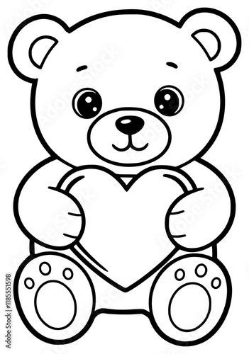 Cute Teddy bear with hearts to greet for Valentines' and Birthdays	