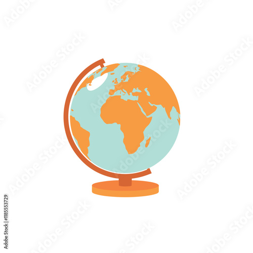 Vintage Globe on Stand Illustration