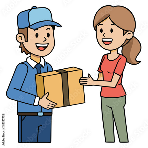 delivery man delivering parcel