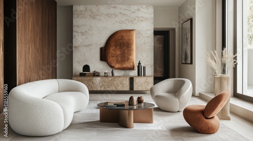 Modern Living Room with Sculptural Furniture