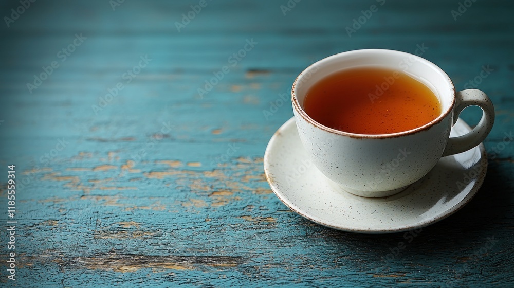 Aromatic Tea in Rustic Setting: A Moment of Tranquility Aromatic Tea in Rustic Setting: A Moment of Tranquility