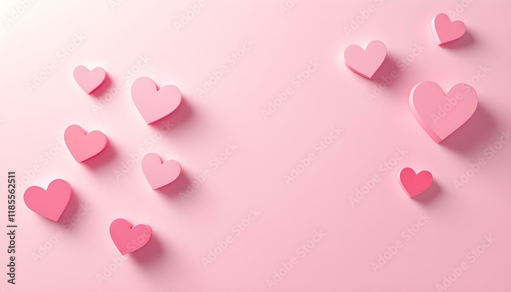 Paper elements in shape of heart flying on pink background. Symbols of love for happy Valentine's day, birthday greeting card design. Paper cut hearts with white clouds. Valentines hearts postcard Paper elements in shape of heart flying on pink background. Symbols of love for happy Valentine's day, birthday greeting card design. Paper cut hearts with white clouds. Valentines hearts postcard