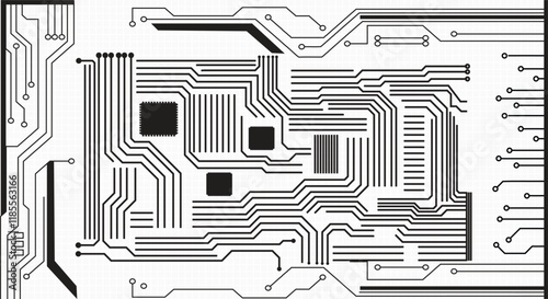 Abstract computer microprocessor circuit board vector background.