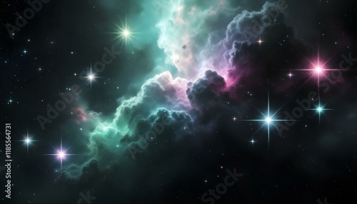 Emerald Nebula with Stellar Bursts photo