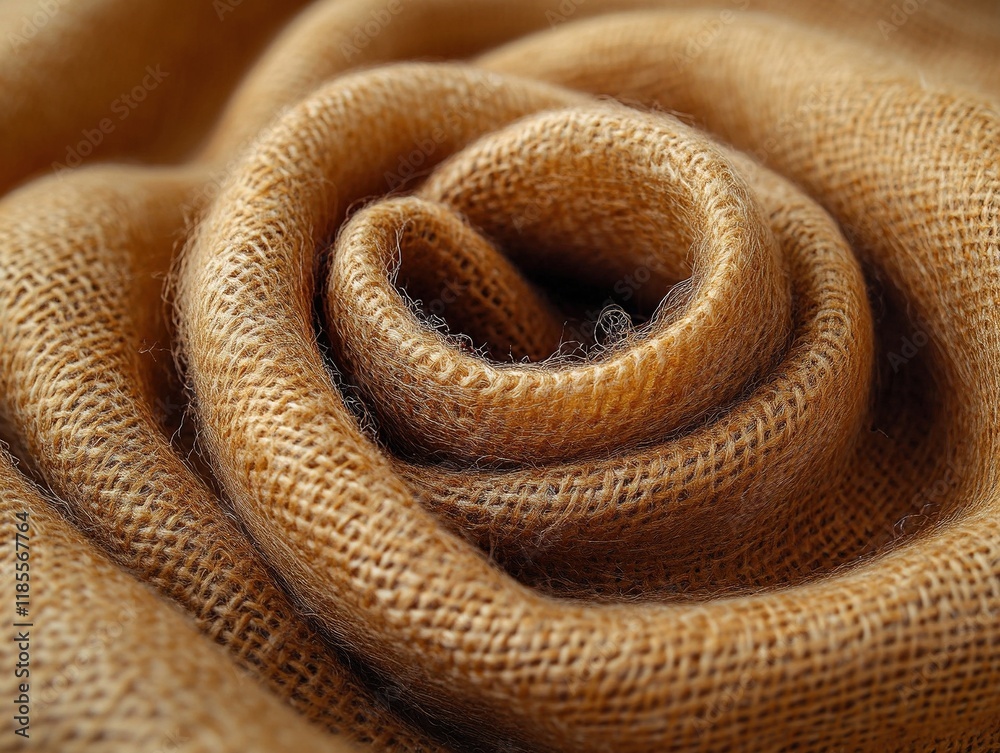 Fototapeta premium Close-up of curled brown fabric. Background is blurred, ideal for textile use