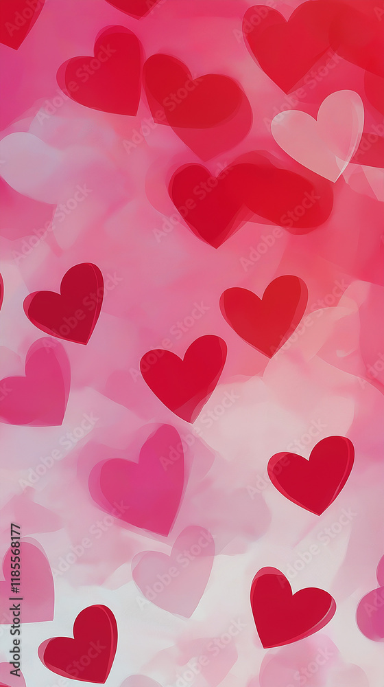 Playful red and pink heart pattern on a soft pastel background, perfect for Valentine’s Day, love-themed designs, romantic celebrations, greeting cards, and festive decorations. Playful red and pink heart pattern on a soft pastel background, perfect for Valentine’s Day, love-themed designs, romantic celebrations, greeting cards, and festive decorations.