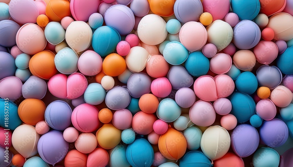 Cheerful Pastel Clay Balloons Seamless Background for Playful Childrens Themes Cheerful Pastel Clay Balloons Seamless Background for Playful Childrens Themes