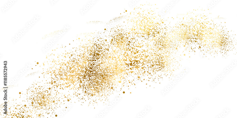 Golden stroke on transparent background. Festive background with gold glitter and confetti for luxury party gold element celebration with glowing golden particles. Golden stroke on transparent background. Festive background with gold glitter and confetti for luxury party gold element celebration with glowing golden particles.