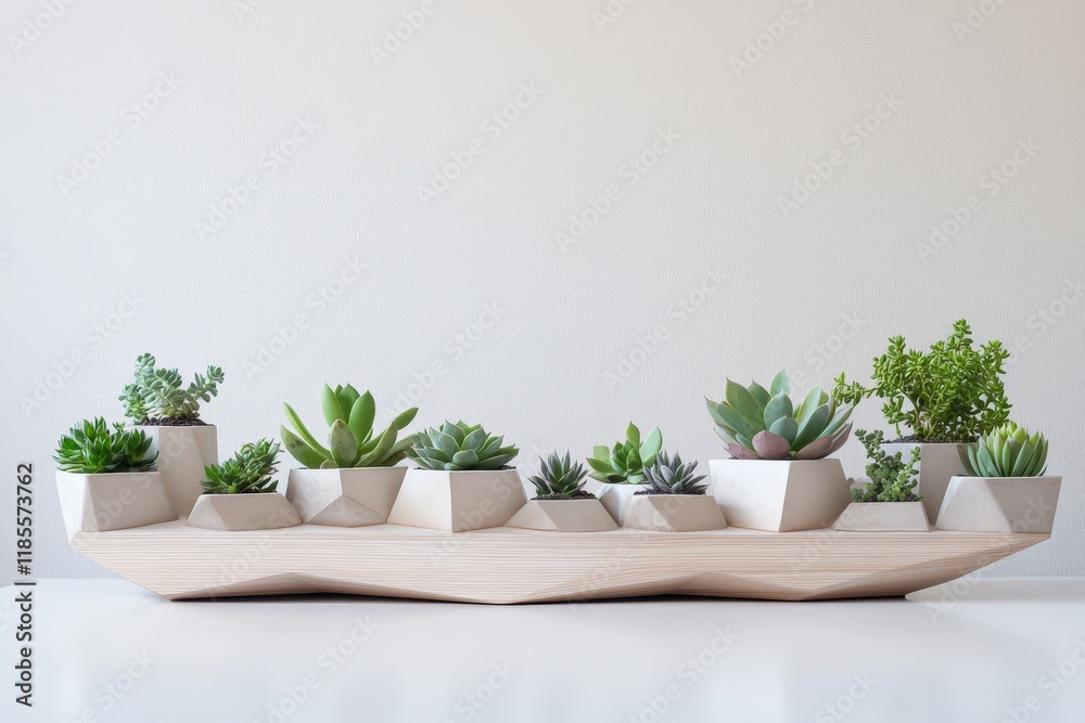 Fototapeta premium Modern Geometric Succulent Planter Arrangement