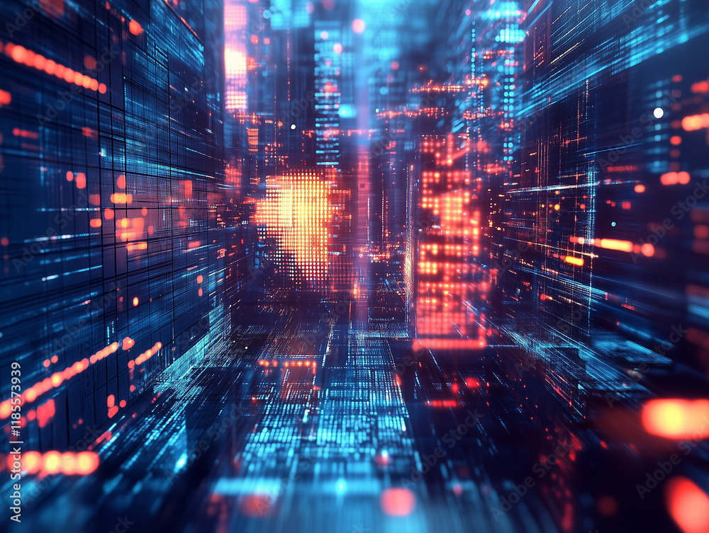 Obraz premium Technology Network Background.