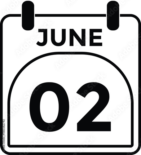 2 June - daily calendar Icon
