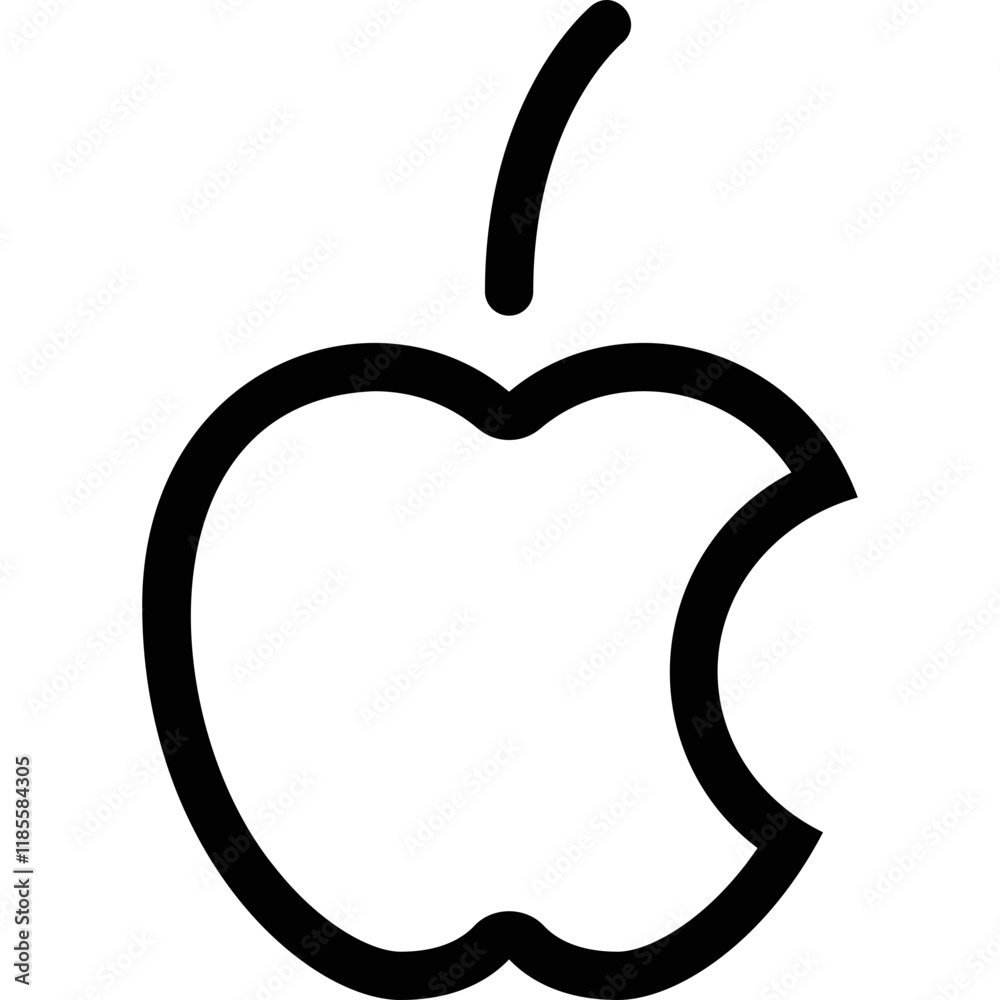 Simple vector icon bitten apple