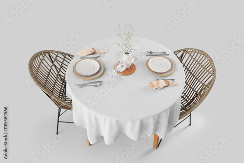 Served restaurant table wit...