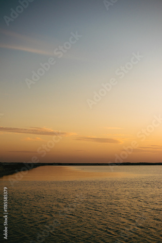 Tranquility at sea with clear skies