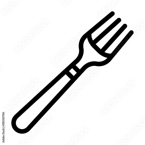 Minimalist Line Art Fork Icon