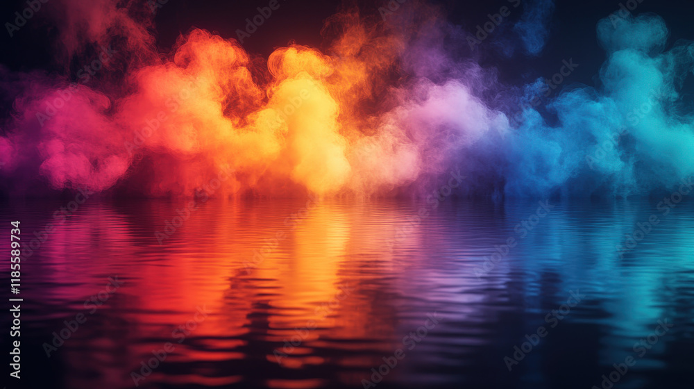 Fototapeta premium Colorful smoke, explosion effect, black background