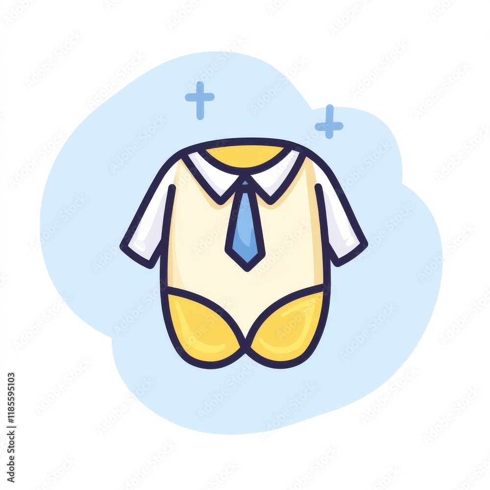 Fototapeta premium Stylish children's bodysuit with tie design.